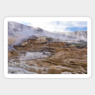 Mammoth Terraces at Mammoth Hot Springs, Yellowstone National Park Wyoming Sticker